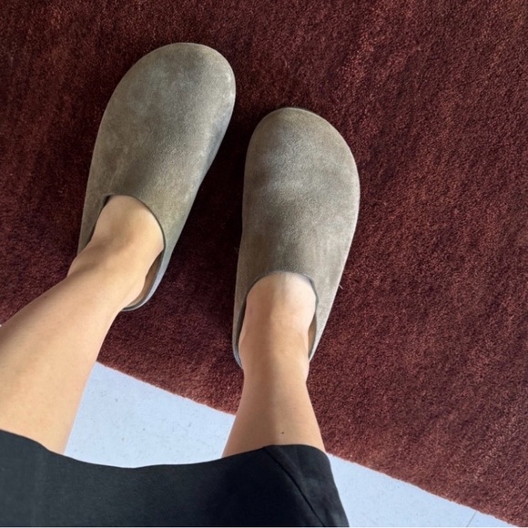 Greystone Shoes - Greystone Genuine Suede Clogs / Mules | The Row Hugo Style Minimalist